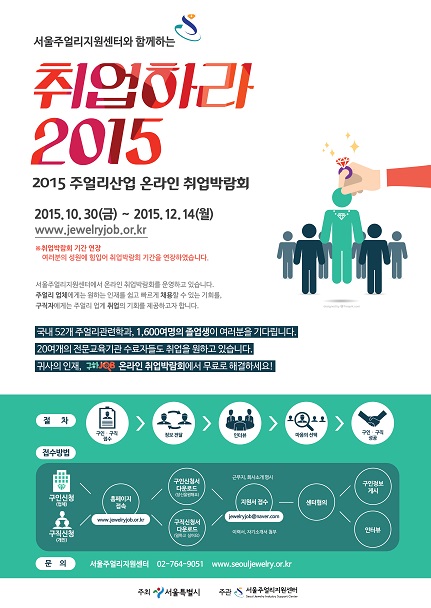 2015 주얼리산업 온라인 취업박람회 안내 포스터